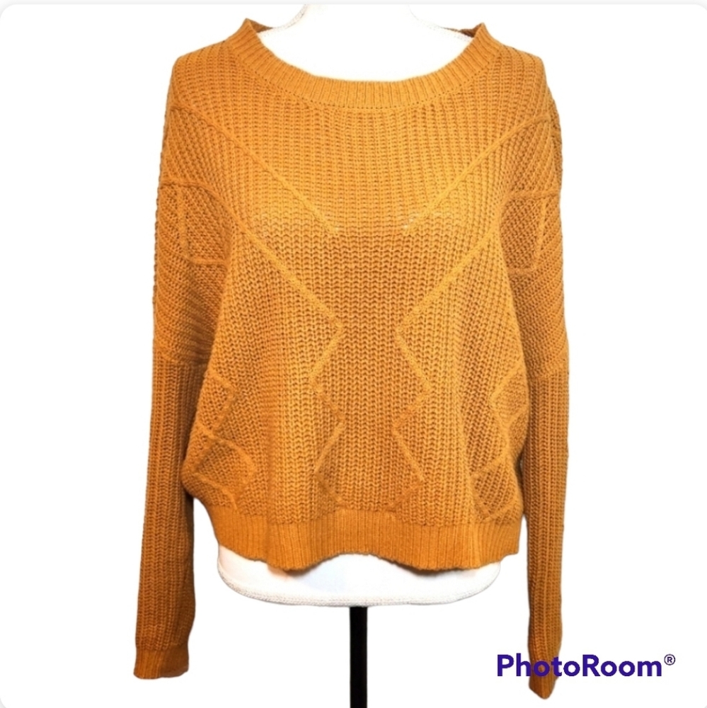 Women's Crop Knitted Sweater Ambience Apparel Large